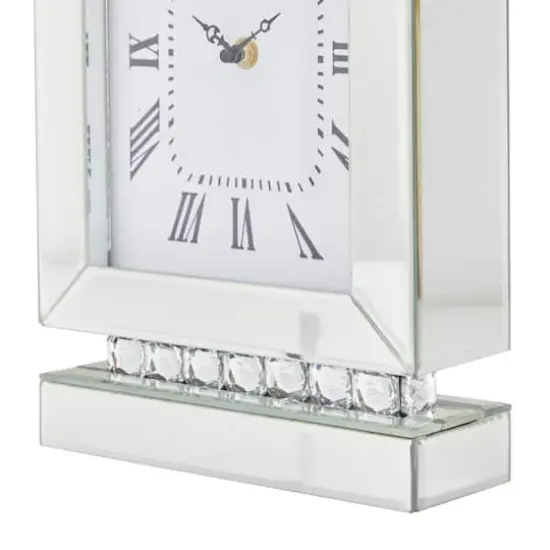 Silver MDF Glam Clock, 14" x 8" x 3" {5}
