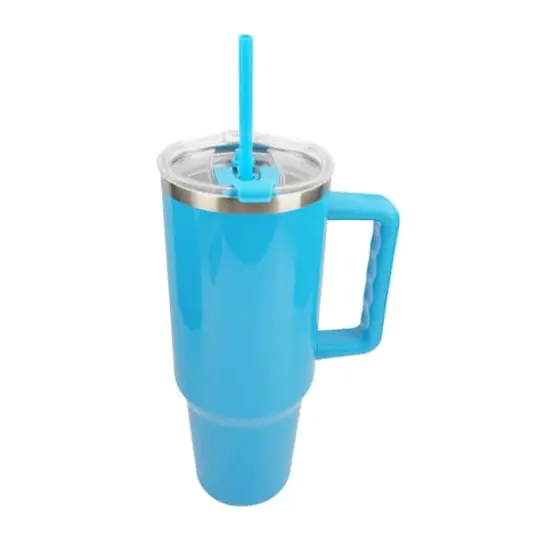 40oz. Neon Stainless Steel Insulated Tumbler by Celebrate It&trade; Blue {3}