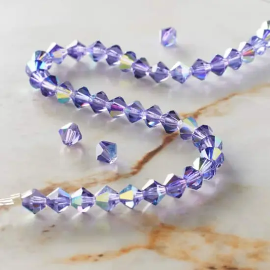 Preciosa Glass Crystal Bicone Beads, 6mm by Bead Landing&trade; Tanzanite AB {3}