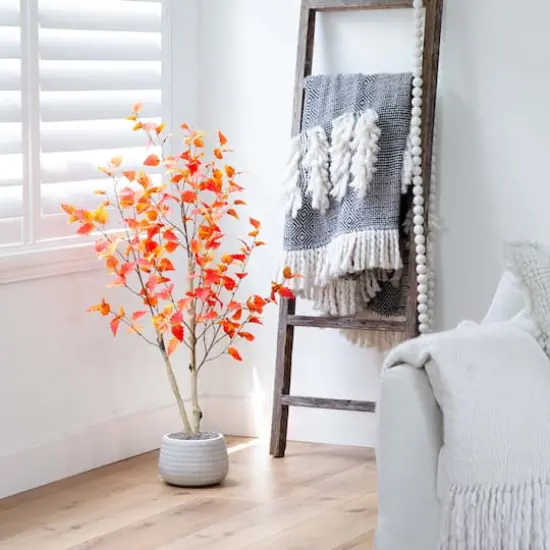 4ft. Potted Artificial Autumn Birch Tree {3}