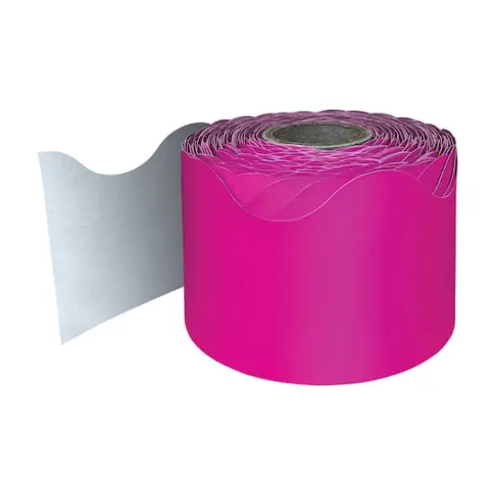 Carson Dellosa&reg; Hot Pink Rolled Scalloped Border, 195ft. {3}