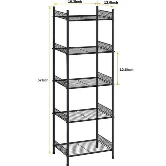 NEX&trade; 57" Black 5-Tier Wire Storage Organizer, 2ct. {3}