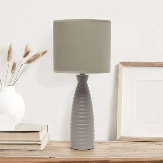 Simple Designs Alsace Bottle Table Lamp Taupe {3}