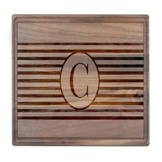 Stripe Monogram Walnut Cutting Board {1}