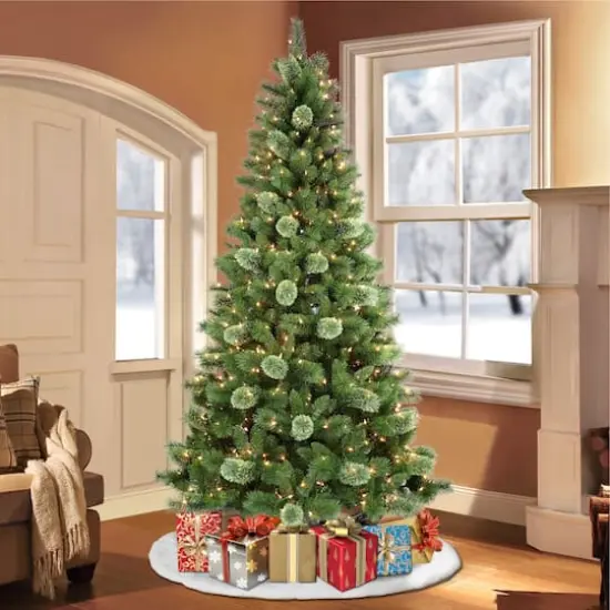 7.5ft. Pre-Lit Western Pine Artificial Christmas Tree, Clear Lights {4}