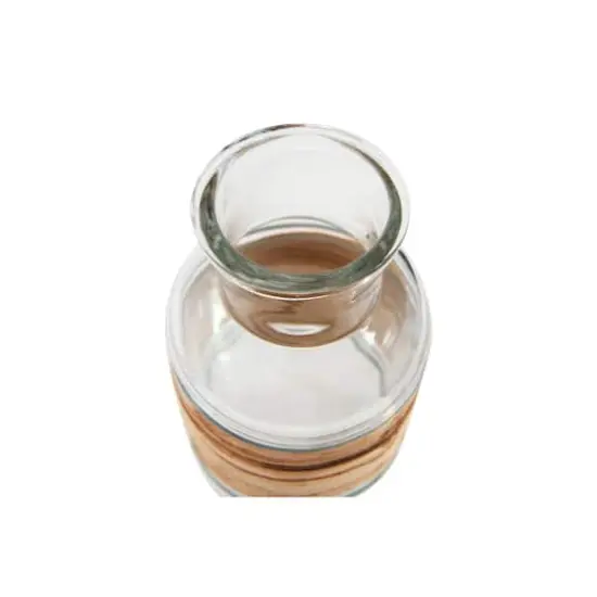 Hello Honey&reg; 6.5" Clear Glass Vase With Wrapped Rattan Accent {3}