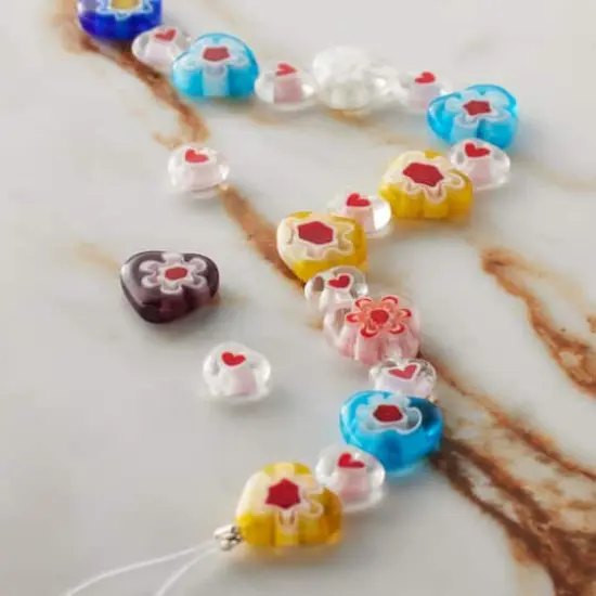 Millefiori Flower Glass Heart Bead Mix by Bead Landing&trade; {3}