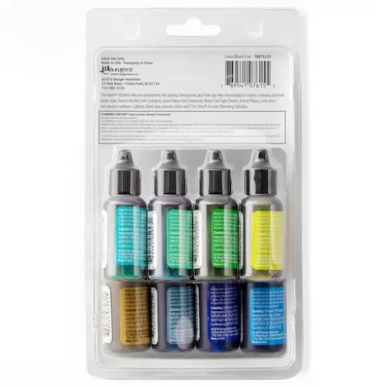 Tim Holtz&reg; Greens & Blue 8 Color Alcohol Ink Set {5}