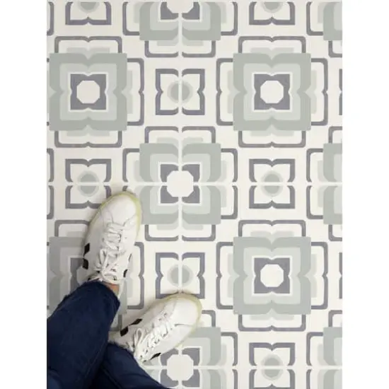 FloorPops Teal Posey Peel & Stick Floor Tiles {5}