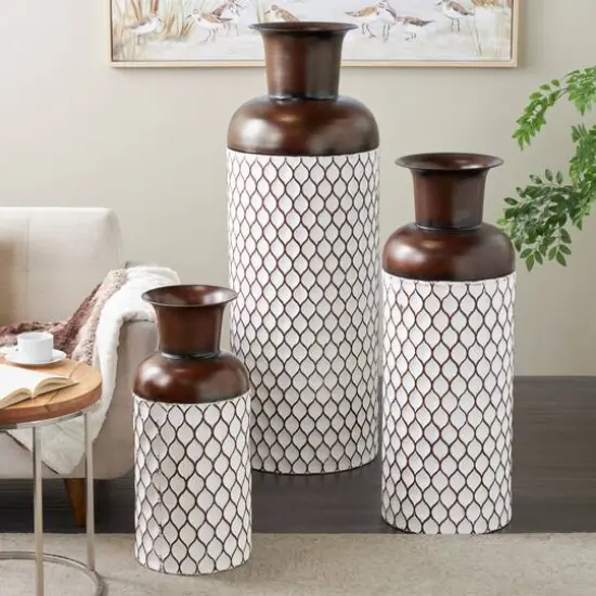 White Metal Tall Trellis Floor Vase, 3ct. {9}