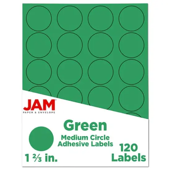 JAM Paper Circle Label Stickers Green {1}