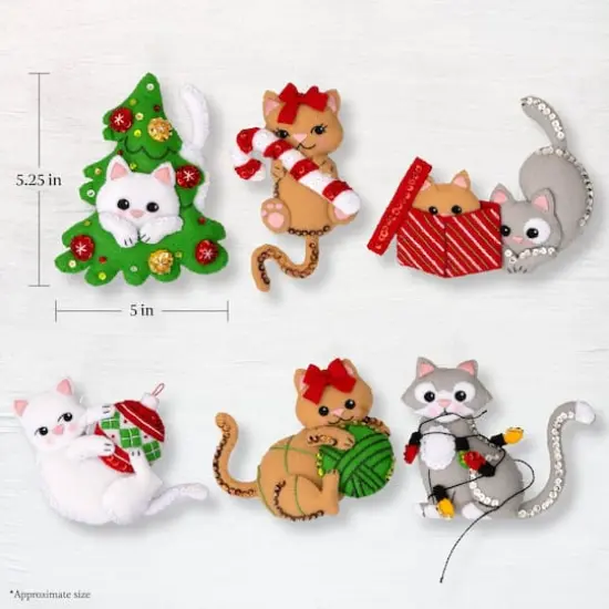 Bucilla&reg; Frisky Kitties Felt Ornament Kit {5}