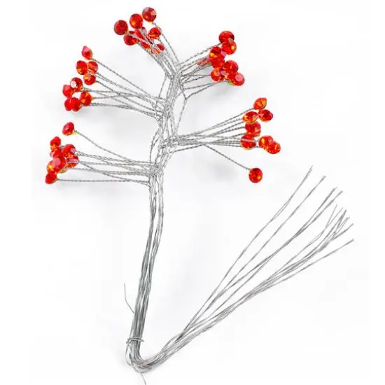 Jam Paper Floral Rhinestone Spray, 12ct. Orange {1}