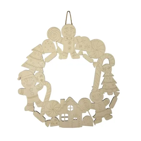16" Gingerbread Wreath DIY Wood Décor by Make Market® {1}