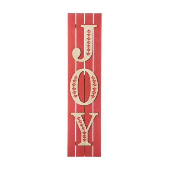 Glitzhome&reg; 42" Christmas JOY Wood Porch Sign {7}