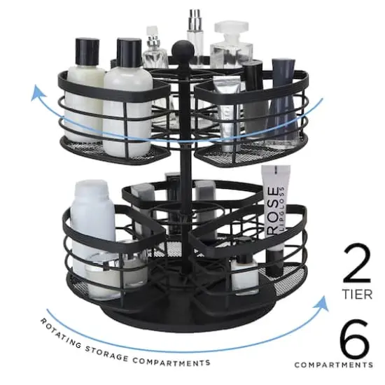 Bath Bliss Matte Black 2-Tier Carousel {3}