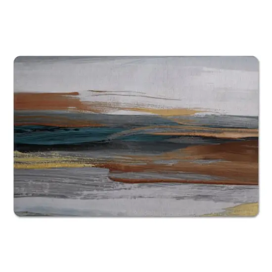 18" x 27" Navy & Rust Floor Mat {1}