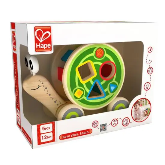 Hape Walk-A-Long Snail Wooden Toddler Pull Toy {6}