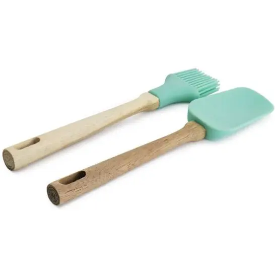 Martha Stewart Everyday Mint Silicone Mini Spoonula and Brush Utensil Set {6}