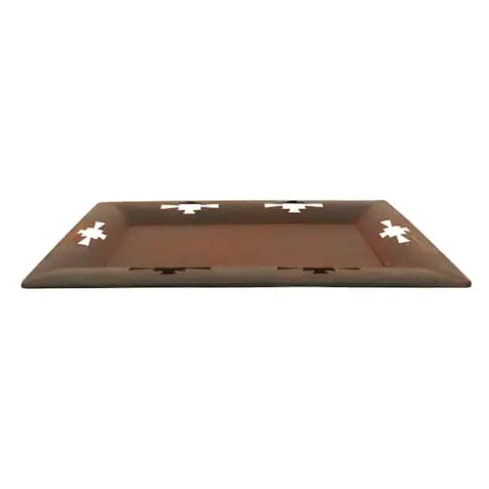 15" Red Rust Metal Tray Tabletop D&eacute;cor by Ashland&reg; {3}