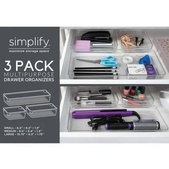 Simplify Multipurpose Drawer Organizers, 3ct. {8}