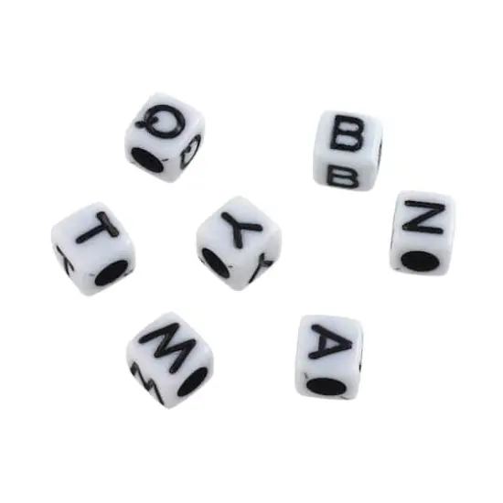 Alphabet Acrylic Cube Craft Beads by Bead Landing&trade;, 5.5mm {1}