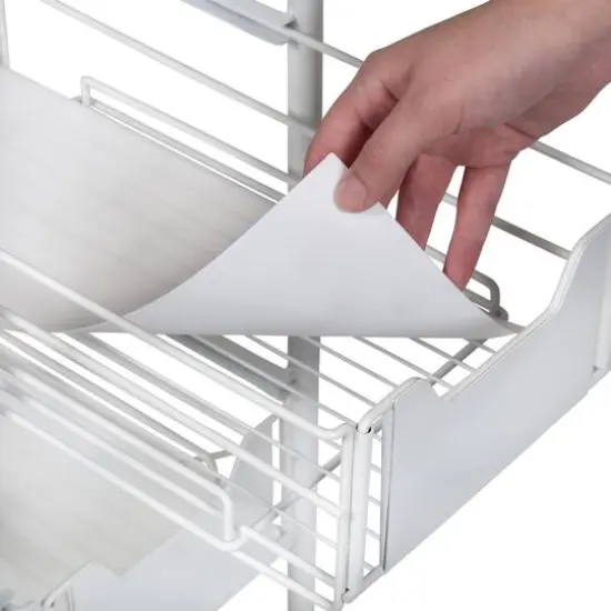 Honey Can Do White 4-Tier Slim Rolling Cart {7}