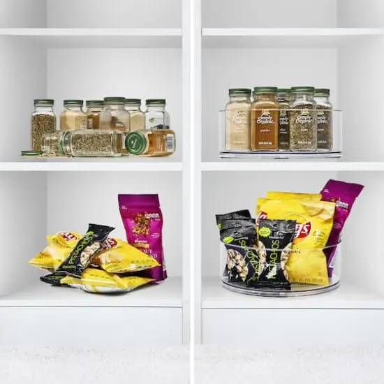 Sorbus 9" Clear Turntable Bins, 2ct. {3}