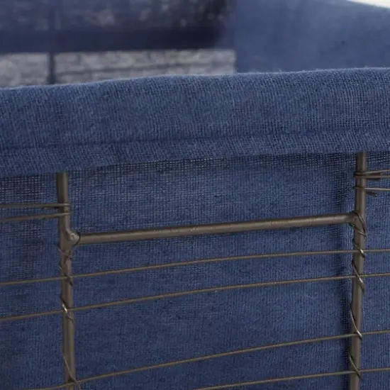 DII&reg; Medium Vintage Gray Wire Basket with French Blue Liner, 2ct. {6}