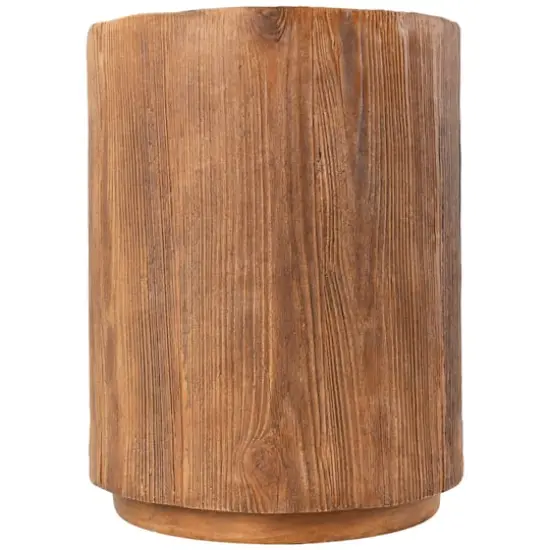 18" Brown Wood Grain Block Outdoor Accent Table  {4}