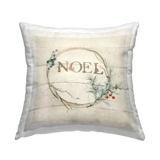 Stupell Industries Noel Typography Holiday Rustic Throw Pillow {1}