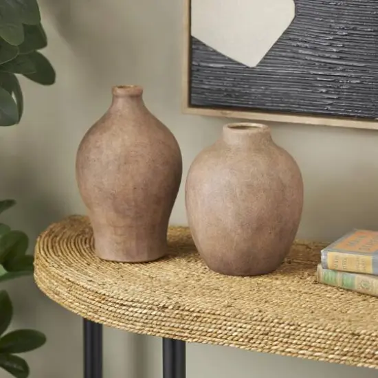 Copper Ceramic Antique Style Textured Vases, 2ct. {3}