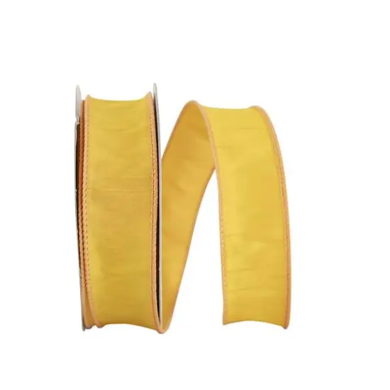 Reliant 1.5" x 20yd. Dupioni Wired Ribbon Mustard {2}