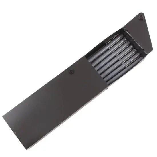 JAM Paper Sliding Pencil Case with Button Snap, 6ct. Black {5}