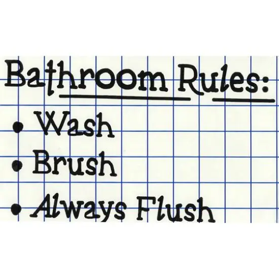 Leisure Arts&reg; Vinyl Bathroom Rules Wash Brush Always Flush Black Wall Decal {1}