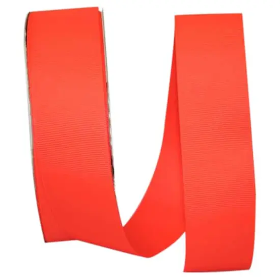Reliant 1.5" x 50yd. Grosgrain Solid Ribbon Neon Orange {1}