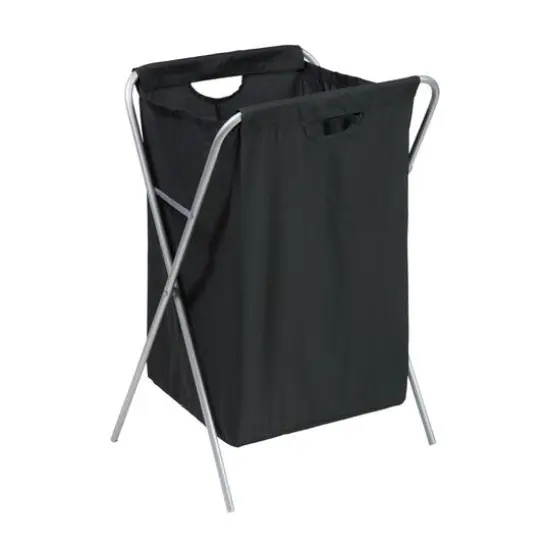 Honey Can Do Foldable Black Nylon Laundry Hamper {1}