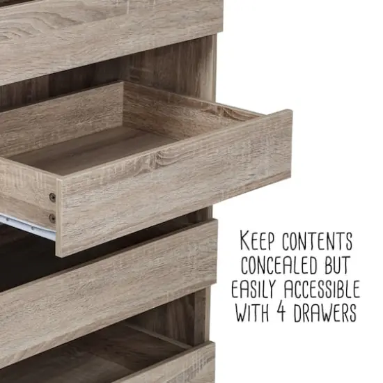Honey Can Do Brown Tall & Narrow Stackable Storage Drawers with Wood Finish {12}