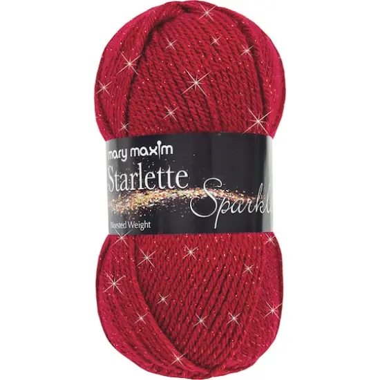 Mary Maxim Starlette Sparkle Yarn Ruby {1}