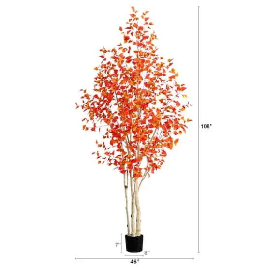 9ft. Potted Artificial Autumn Birch Tree {5}