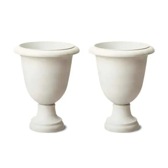 Glitzhome&reg; 21.5" Eco-Friendly Oversized Faux Terrazzo Goblet Planters, 2ct. White {1}