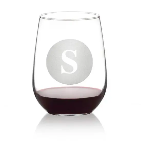 Hortense B. Hewitt Co. Circle Monogram Stemless Wine Glass {1}