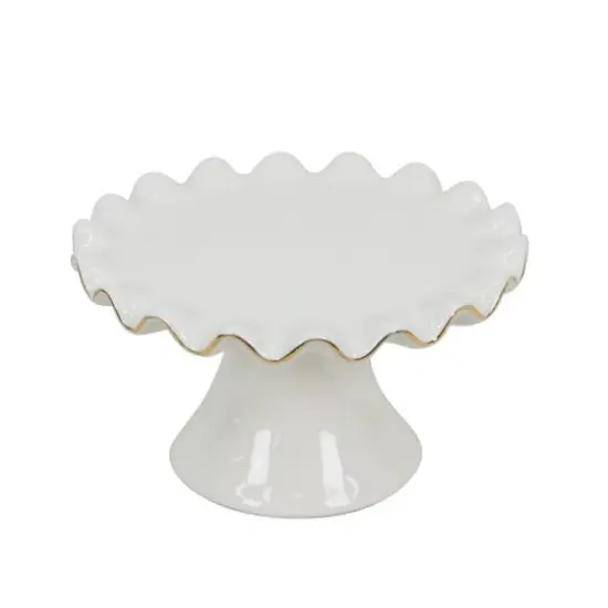 5.5" Ruffled Ceramic Cake Stand by Ashland&reg; Ivory {1}