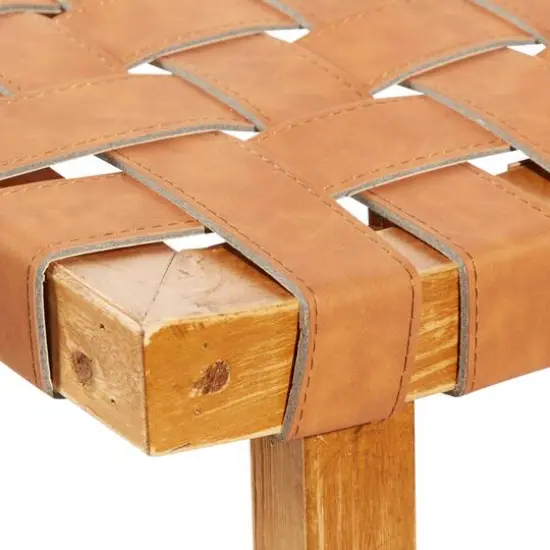 Brown Wood Rustic Bar Stool 30" x 18" x 11" {6}