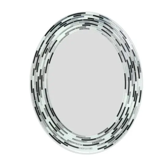 Head West CharcoalTile Framed Oval Wall Vanity Mirror - 23" x 29" {7}