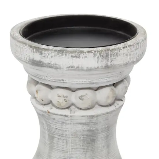 Gray Wood Farmhouse Candle Holder Set {4}
