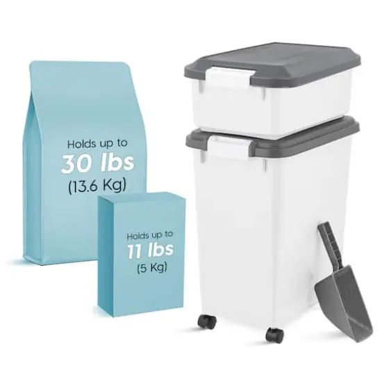Iris&reg; 41 lbs. Airtight Pet Food Container with Scoop, Gray {1}