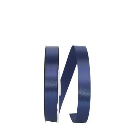 JAM Paper 7/8" x 100yd. Single Face Satin Allure Ribbon Navy {1}