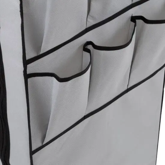 Honey Can Do 27" Gray Portable Wardrobe Closet with Cover & Side Pockets {10}