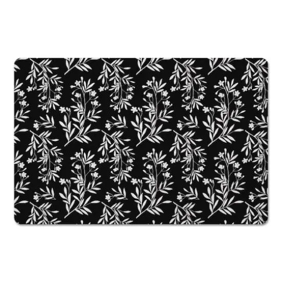 Monochromatic Floral Bunch 27" x 18" Floor Mat {1}